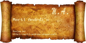 Mertl András névjegykártya